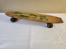 Vtg 1960s FIFTEEN TOES 1 Nash Green Sidewalk Surfboard Skateboard Metal Wheels