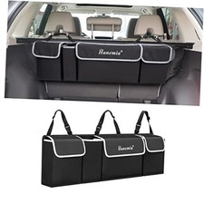 Car Trunk Organizer and Storage, Backseat Hanging Organizer for SUV, Black