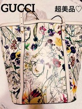 Autentica Ottime Condizioni GUCCI Nice Flora Tote Bag Motivo Floreale Pelle con