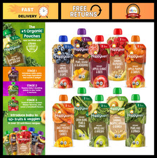 Organic Stage 2 Baby Food Pouches - Gluten Free, Vegan Fruit  Veggie Puree, 10
