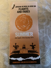 Hoverlloyd Flights and Times Summer 1973 Hovercraft