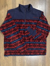 Ariat 1/4 zip fleece southwest red and navy size xl