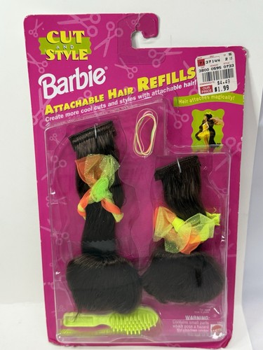 +REFILLS Vintage 1994 Cut Style Barbie Doll 12643 Brunette Brown Hair Attachable - Picture 7 of 9
