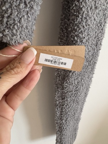 NWT Skims Cozy Cropped Tie Front Sweater in Smoke Medium M/L - Picture 3 of 3