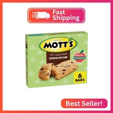 Mott's Soft Baked Bars, Chocolate Chip, Made with Applesauce, 6 Ct, 5.76 oz