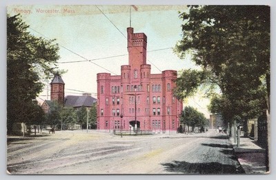 Armory Building Worcester MA Divided Back Era Metropolitan News Postcard