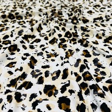 Swimwear Fabric Spandex Stretch Animal Print Leopard WhiteBy the Yard 60" wide