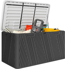 Baule Da Esterno Da 380L Impermeabile in HDPE, Cassapanca Contenitore Da Esterno