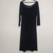 Moda International Womens Whimsigoth Velvet Maxi Dress Size L Black Victorian