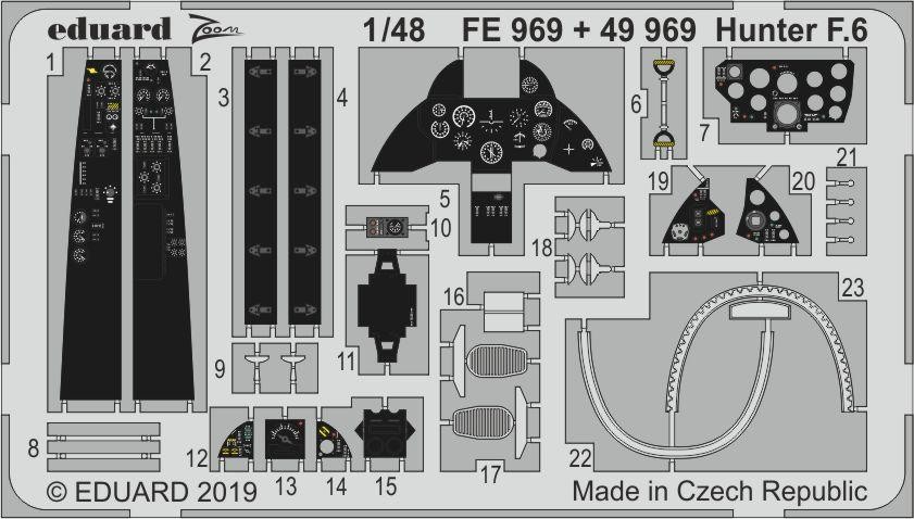 Eduard Accessories FE969 1:48 - Hunter F.6 For Airfix - New