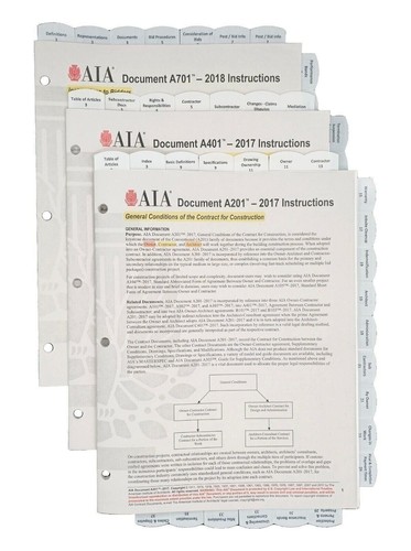 Highlighted & Tabbed - AIA Documents A201 A401 A701 - 2017/18 General ...