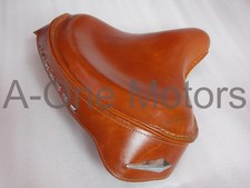 Police Solo Seat Harley gonna in pelle marrone nocca Panhead Shovelhead TC Bobber