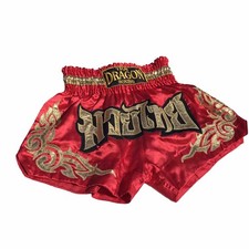 Thai Dragon Boxing Mens Shorts Size M Red Muay Thai 100 Cotton