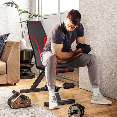 Faltbare Trainingsbank mit 6-stufiger Rückenlehne für Home Gym