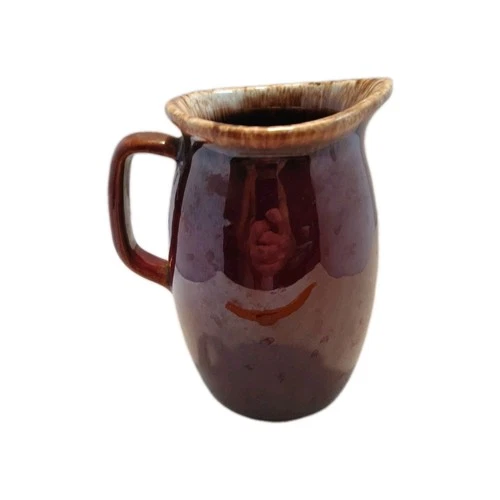 Vintage Hull USA Pottery Oven Proof Brown Drip Glaze Small  Pitcher 7” EUC