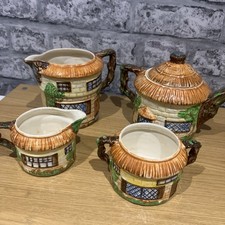 Beswick Cottage Ware Tea Pot, Jug And Sugar pot and creamer. 4 pieces England 