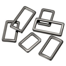 Metal Rectangle Ring Buckle Loop 3/4"/1"/1-1/4" Gunmetal 6Pcs