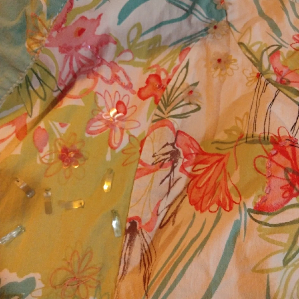 Vanity Petites Women's Blouse Jacket Fun Colors Springtime Lots Of Detail... - Image 3 of 4