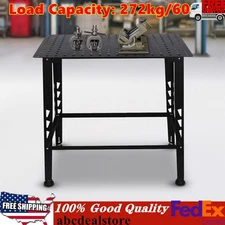 36.02*23.62" STEEL MODULAR WELDING TABLE WORK BENCH W/ WELDING FIT-UP KIT BLACK