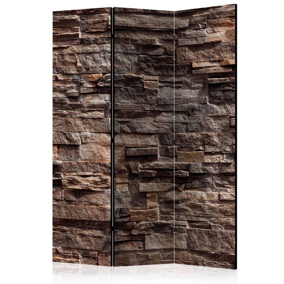 Paravent 3 volets Stylish Bronze grand séparateur de pièce amovible et modulable