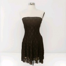 Forever 21 Festival Spirit Strapless Lace Fit & Flare Mini Dress Brown M NWT