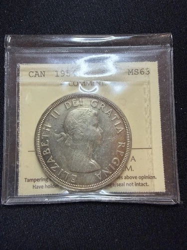 1954 MS-63 Canada Silver Coin $1 Dollar - ICCS Rotated Die