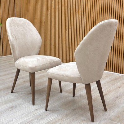 Möbeldorf Stone International Esszimmerstuhl-Set ''Emperor'' taupe Satin x 2