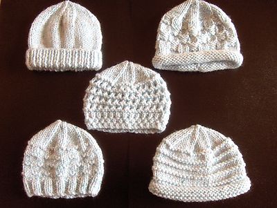  Frühchen kleines Baby Strickanleitung für 5 Mützen  
