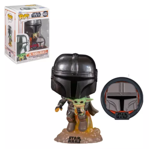 Mandalorian With Grogu #402 POP! Vinyl With Pin Star Wars 