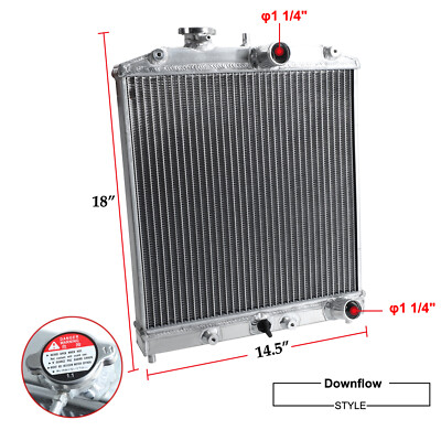 その他 HT Racing 34mm Radiator 2 Row Aluminum MT For 1992-2000 Honda Civic