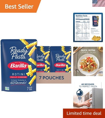 Quick & Easy Non-GMO Rotini Pasta - Ready in 60 Seconds, 7 oz. Pouch Pack of 7