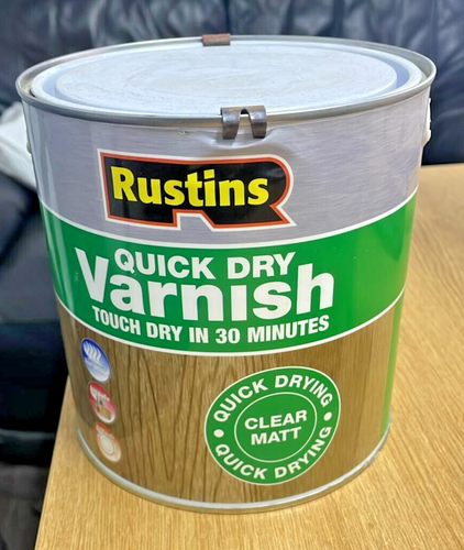 RUSTINS Quick Dry Clear Varnish, 500ml | Water-Based, Matt Finish | Fast Drying, Durable, Low Odor For Interior Wood-944165