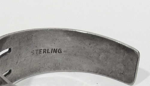 RARO ANTIGUO Peón Años 30 Navajo Cerrillos Turquesa Plata 925 Repousse Pulsera 6 1/2" - Imagen 12 de 13