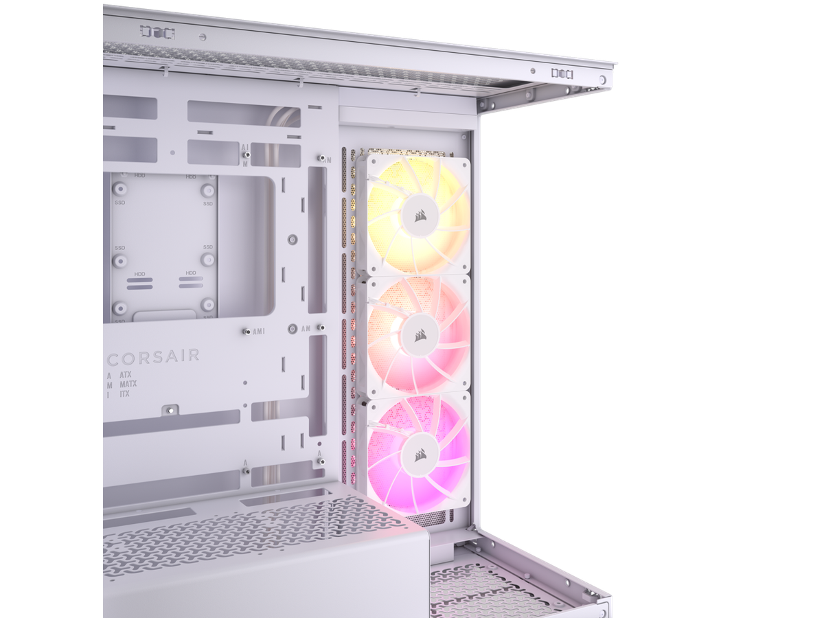 CORSAIR 3500X ARGB Tempered Glass Mid-Tower PC Case, White – 3x