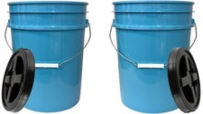 5 Gallon Food Grade BPA Free Bucket Pail- Black AirTight ScrewOn lid Pack of 2 