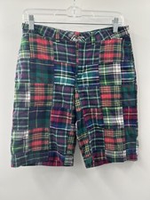Polo Ralph Lauren Boy  s Madras Plaid Cotton Shorts Blue Red White Green Size 16