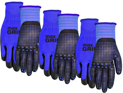 Gloves & Gear 94BLP03-LX-AZ-6 Max Grip Packs, 3 Pair, Mens Blue, L-XL