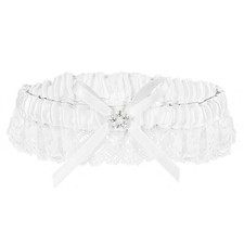Wedding Garters for Bride Elegant Satin Bride Garters with Rhinestone Lace Br...