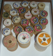 Wooden Spools -Lot of 23-Small/Large Empty/Coats  C lark,Belding-4Crafts