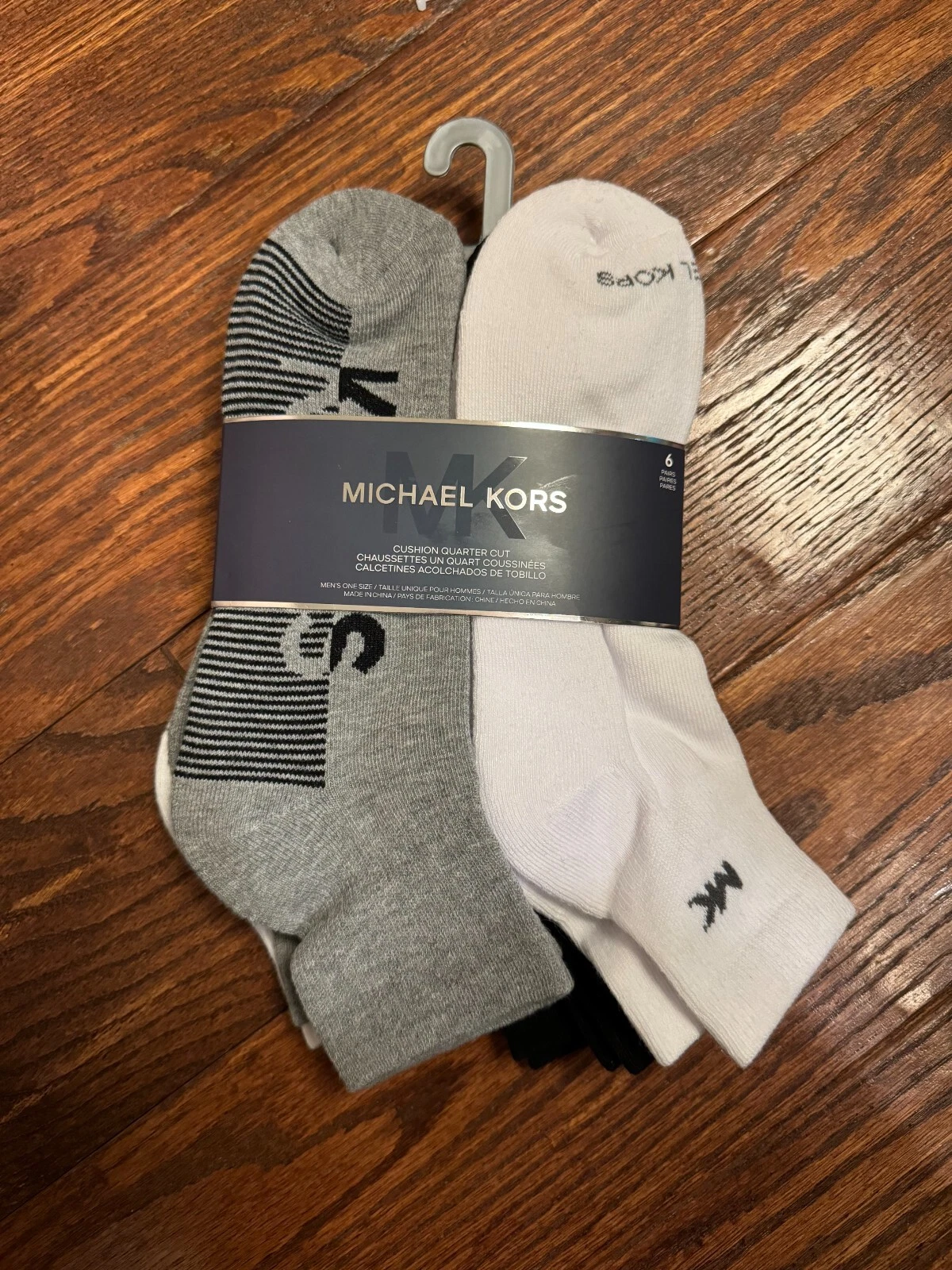 Michael Kors Men's 6 Pairs Cushion Quarter Cut Sport Socks Wicking New w TAGS