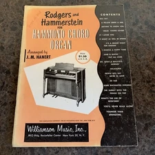 Vtg Rodgers & Hammersstein for Hammond Chord Organ Song Book 1955