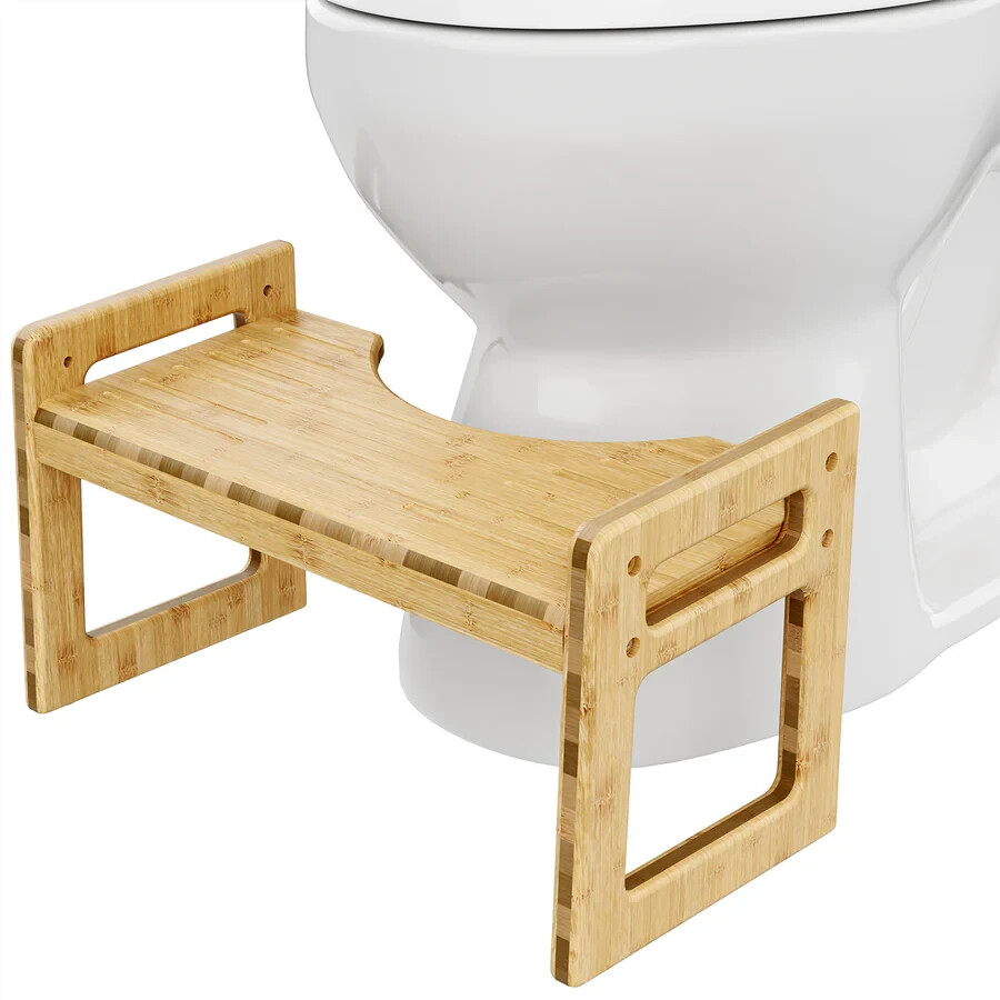 Squatty Potty Tao Bamboo Adjustable Toilet Stool 7" & 9" Height Natural Bamboo
