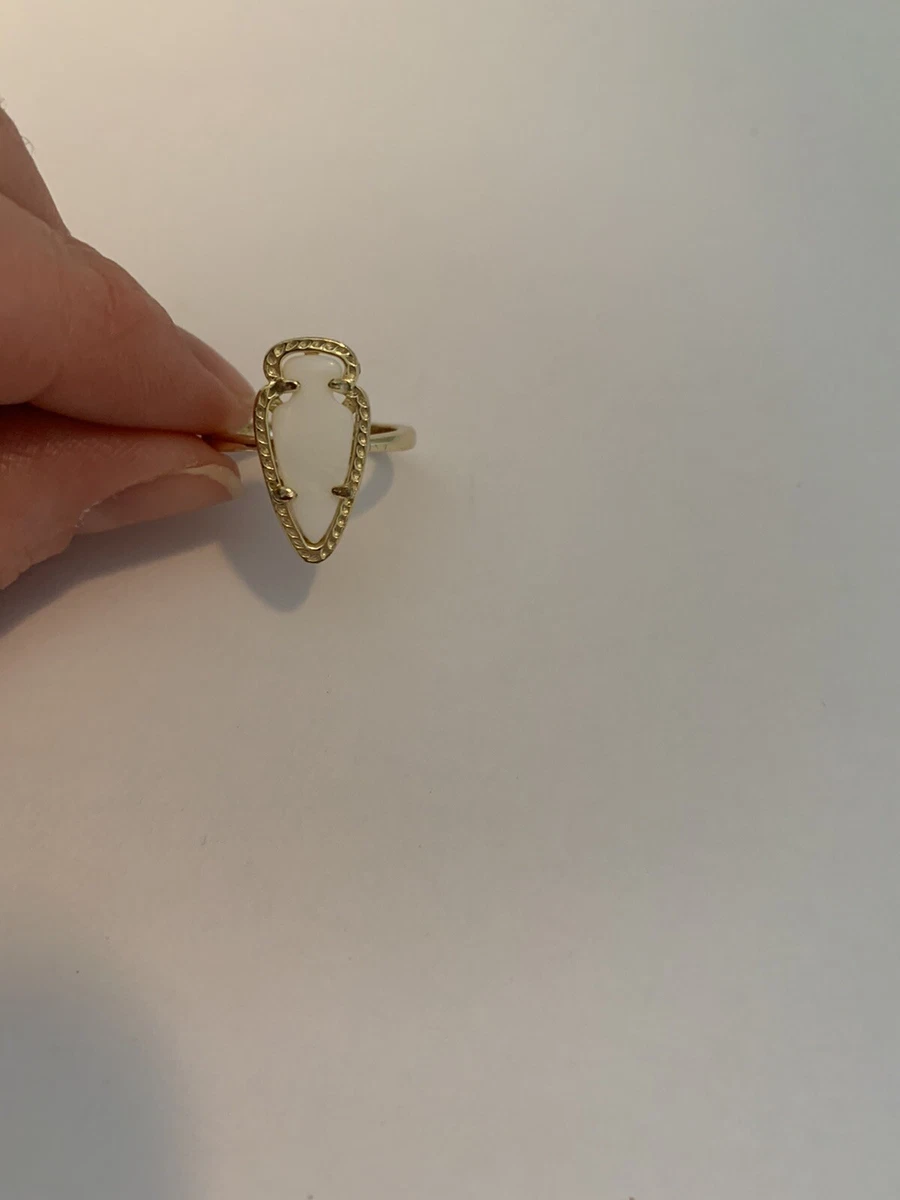 Kendra Scott Arrow Ring White Gold Tone With Dust Bag eBay
