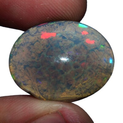 14.70 Cts Certified Natural Opal Ethiopia Oval Cabochon 21mmx17mm Loose Gemstone