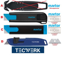 Martor /TECWERK - Sicherheitsmesser Arbeitsmesser Kartonmesser Folienmesser