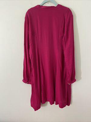 moulinette soeurs pink dress Moulinette Soeurs Bright Pink Dress 16 Long Sleeve Viscose Blend