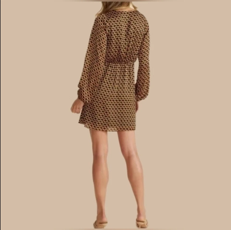 VALENTINO Minidress Valentina rosa visone nuova con etichette finta confezione nodo anteriore manica a campana taglia Med $139