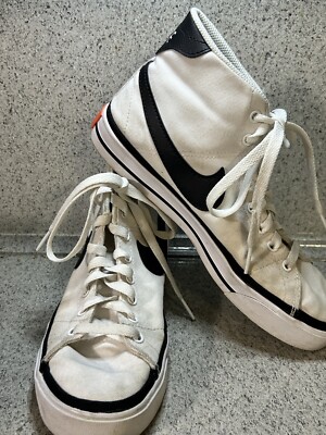 Nike Court Legacy Shoes Womens Sz 7.5 Canvas High Top Sneakers Laces DD0161-100 | eBay