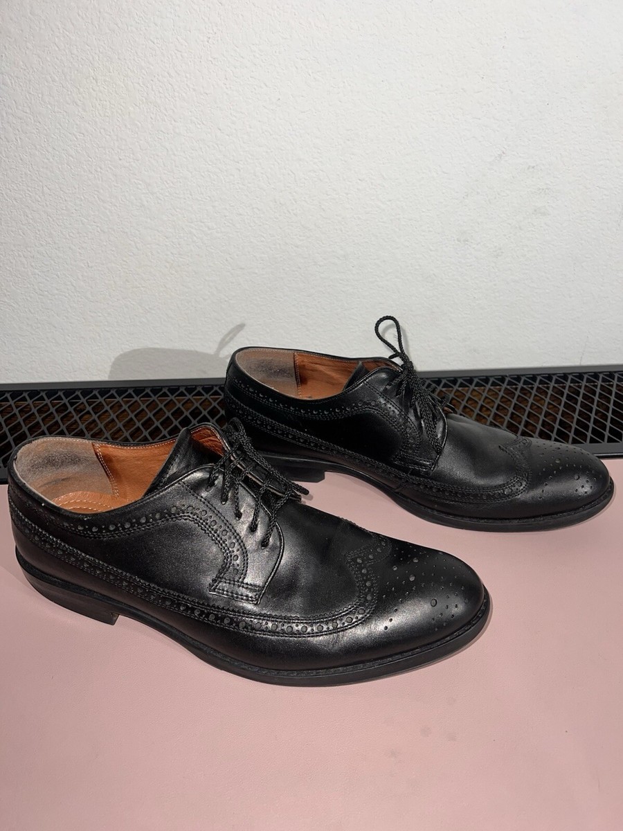 Stafford Executive Wingtip Black Leather Oxford Dress Shoes  display picture 2