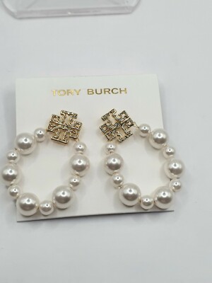 Tory Burch Ohrstecker goldfarben Perlen Kreis